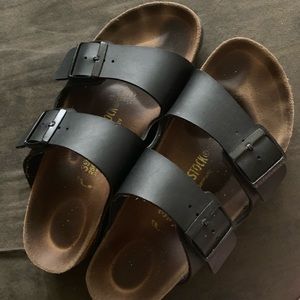 Black Birkenstock Arizona sandals